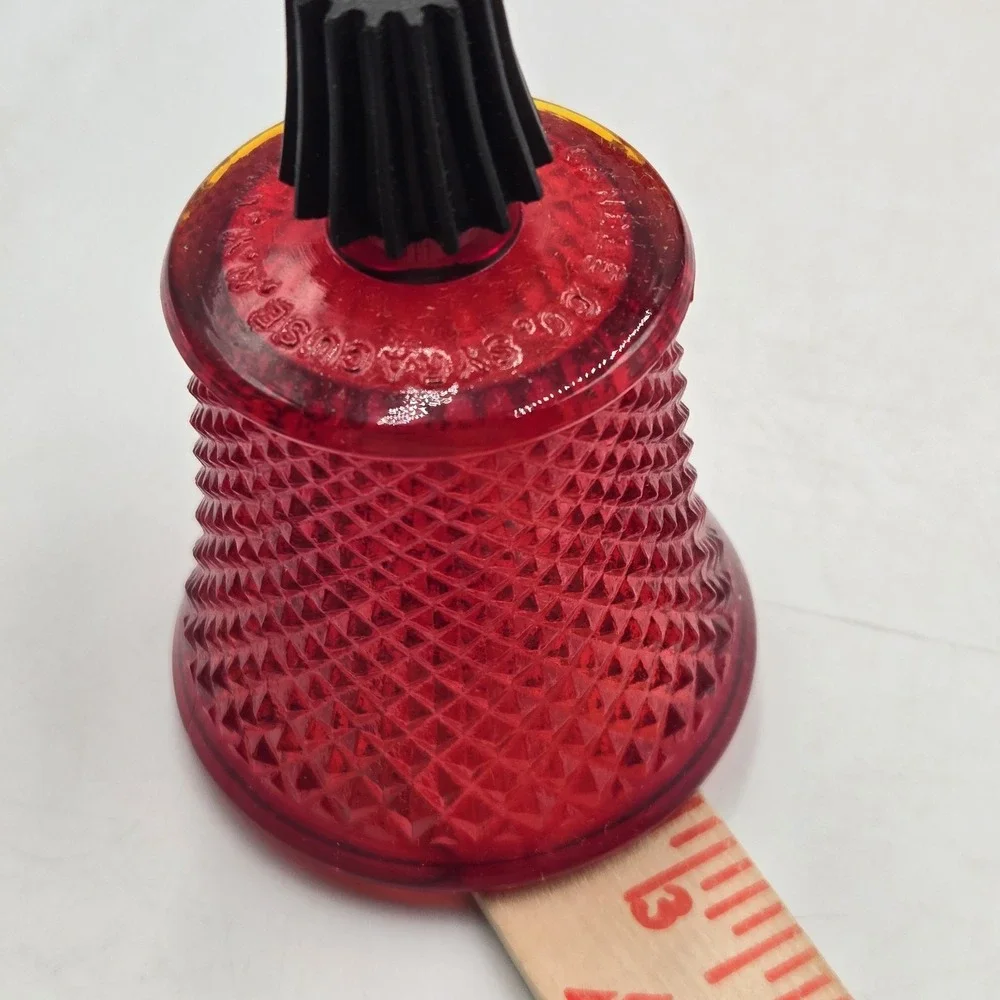 6 Vtg Will & Baumer Ruby Red Diamond Point Glass Peg Votive Candle Holder MCM